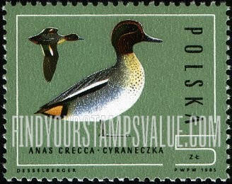 FindYourStampsValue: Wild Ducks: Anas crecca