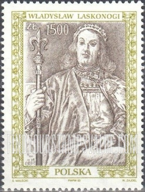 FindYourStampsValue: Royalty Type of 1986: Wladyslaw Laskonogi