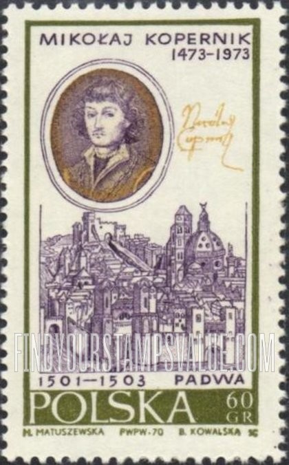 FindYourStampsValue: Copernicus, by W. Lesseur and view of Padua