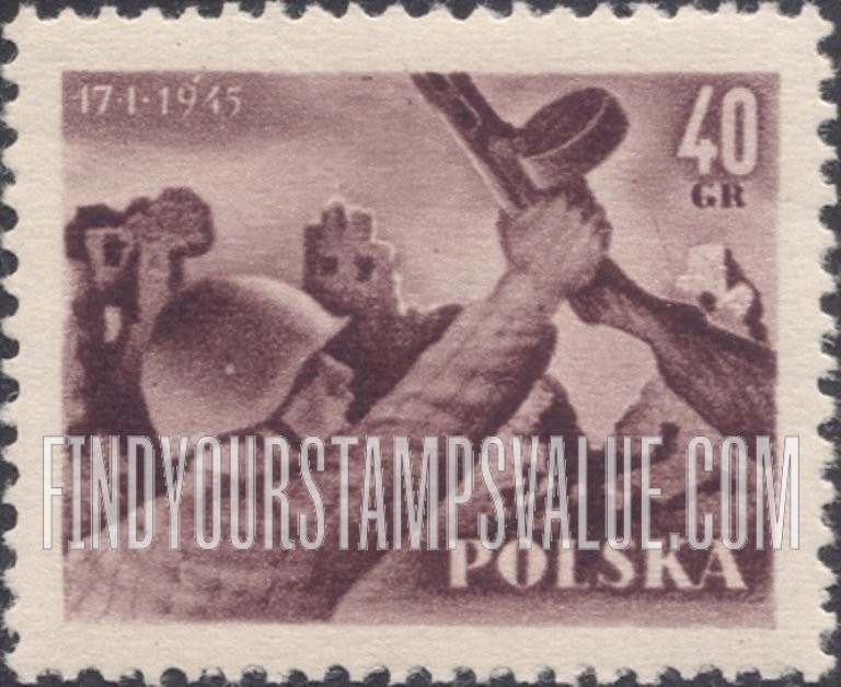 FindYourStampsValue: Liberators Entering Warsaw