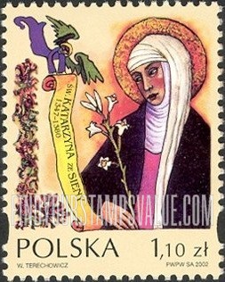 FindYourStampsValue: Saints: St. Catherine of Siena (1347-80)