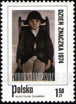 FindYourStampsValue: Polish paintings of Children: The Orphan from Poronin, by Wladyslaw Slewinski