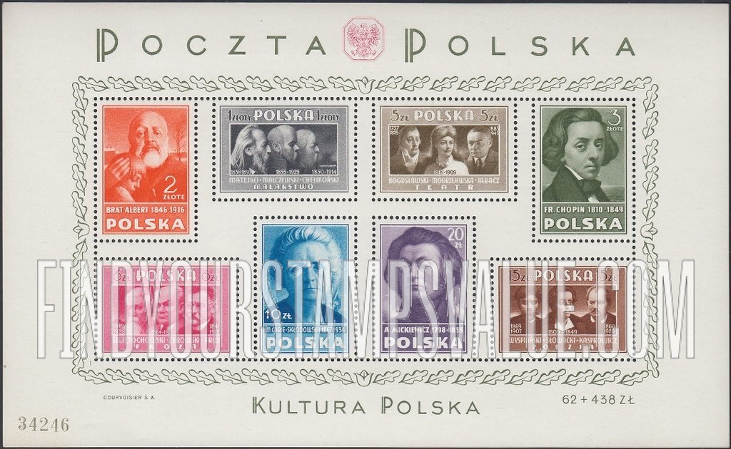 FindYourStampsValue: Polish culture: Types of 1947
