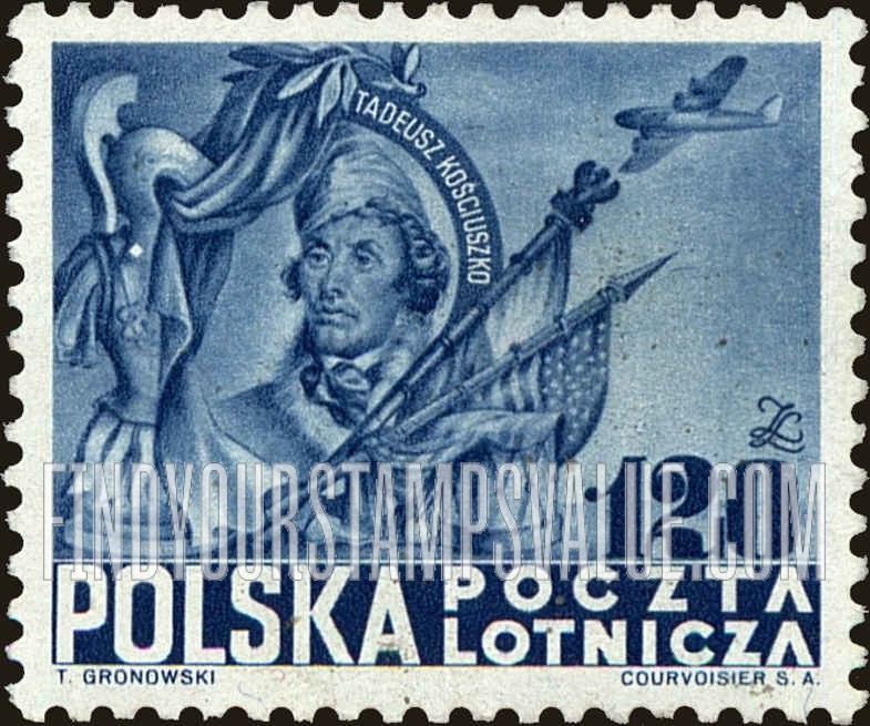 FindYourStampsValue: AIR POST - Tadeusz Kosciusko