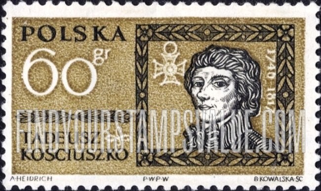 FindYourStampsValue: Famous Poles: Tadeusz Kosciuszko