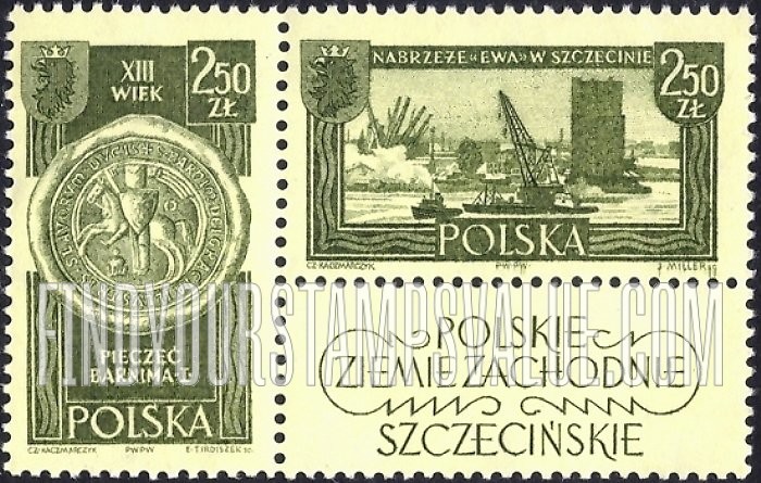 FindYourStampsValue: Seal of Prince Barnim I and Seaport, Szczecin