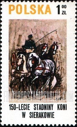 FindYourStampsValue: Horse Paintings: Stagecoach