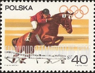 FindYourStampsValue: Sports and Olympic Rings: Steeplechase