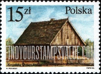 FindYourStampsValue: 17th-20th Centennial Architecture: Kashubian Arcade cottage, Wazydze
