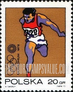 FindYourStampsValue: Olympic Rings and “Motion” Symbol and Olympic Runner