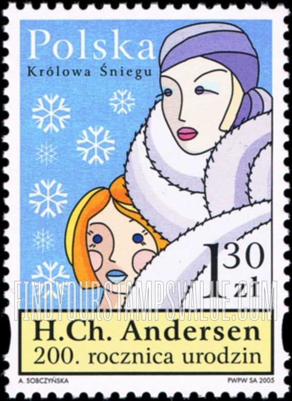 FindYourStampsValue: Hans Christian Andersen (1805-75), Author: The Snow Queen (Królowa Sniegu)