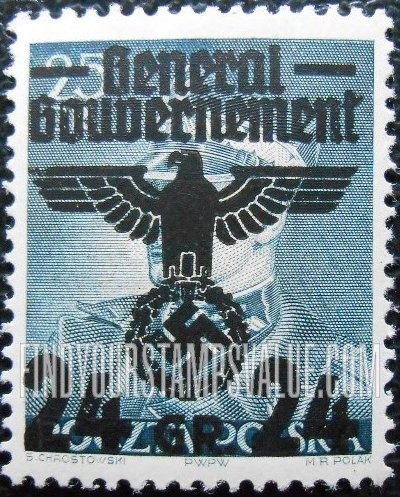 FindYourStampsValue: OCCUPATION - Marshal Smigly-Rydz: Stamps of Poland 1937, Surcharged in Black
