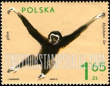 FindYourStampsValue: Zoo Animals: Gibbon