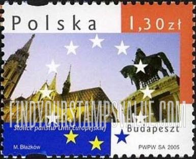 FindYourStampsValue: Landmarks in European Union Capitals: St. Matthias’s Church, Statue of St. Stephen, Budapest, Hungary