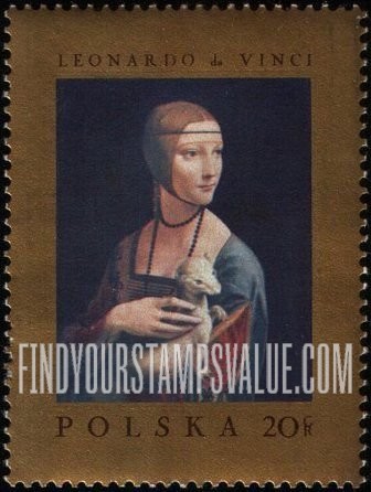 FindYourStampsValue: Paintings from Polish Museums: Lady with the Ermine, by Leonardo da Vinci