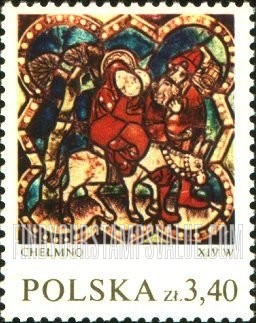 FindYourStampsValue: Stained Glass Windows: Flight into Egypt, 14th century