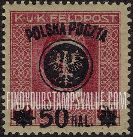 FindYourStampsValue: Emperor Karl I: Austrian Military Stamps of 1917 Surcharged in Black