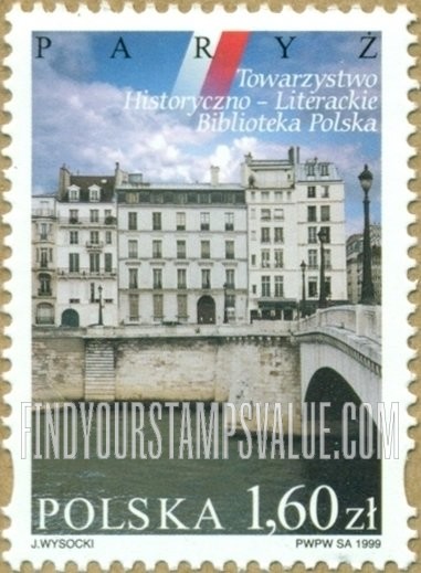 FindYourStampsValue: Polish Cultural Polish Cultural Foreign Countries: Polish History and Literary Society Library, Paris