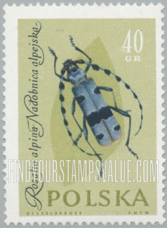 FindYourStampsValue: Insects: Alpine longicorn beetle
