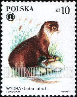 FindYourStampsValue: Protected Animals: Lutra lutra, vertical