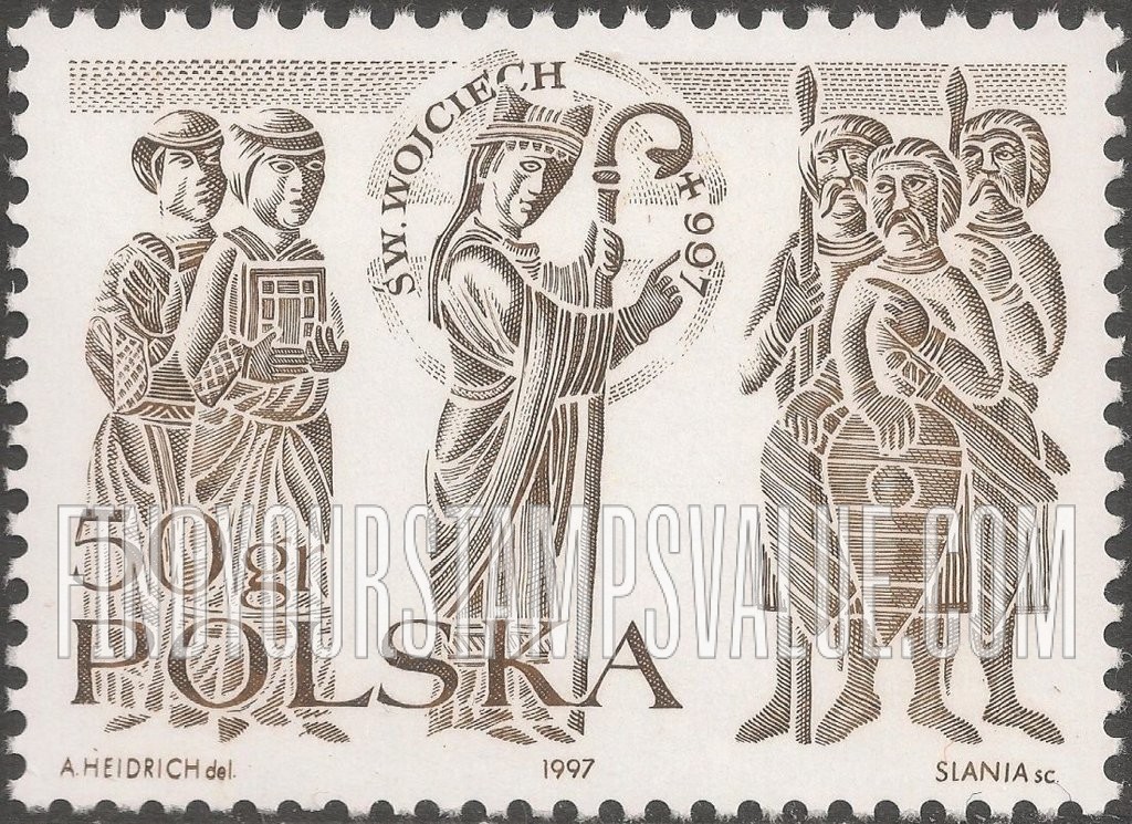 FindYourStampsValue: St. Adalbert among heathen, horizontal