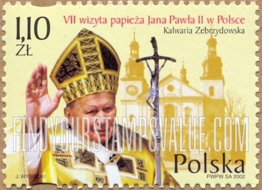 FindYourStampsValue: Seventh Visit of Pope John Paul II: Kalwaria Zebrzydowska