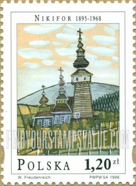 FindYourStampsValue: Nikifor (Epifan Drowniak) (1895-1968), Artist: “Orthodox Church”