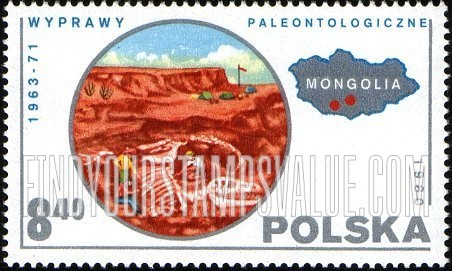 FindYourStampsValue: Paleontology, Mongolia, 1963