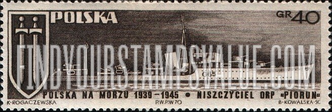 FindYourStampsValue: Grunwald Cross and Warship Piorun (Thunderbolt)