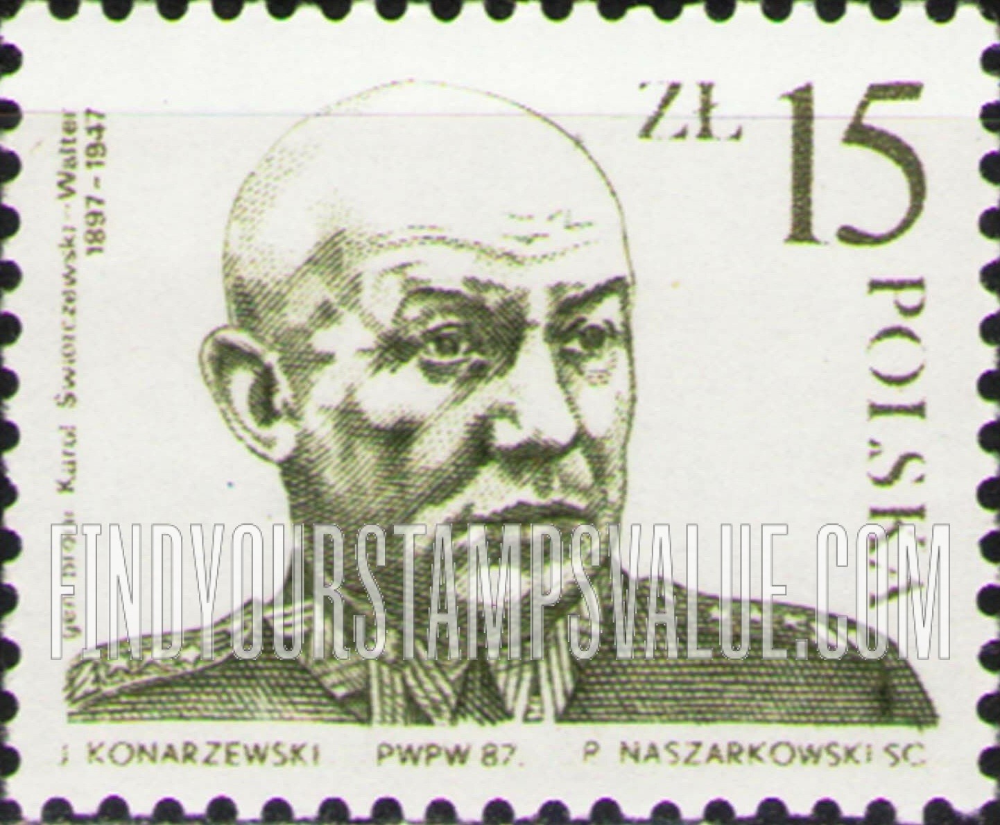 FindYourStampsValue: General Karol Swierczewski-Walter (1897-1947)