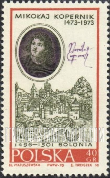 FindYourStampsValue: Copernicus, by Bacciarelli and View of Bologna