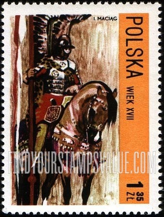 FindYourStampsValue: Polish Cavalry: Hussar, 17th century
