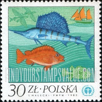 FindYourStampsValue: 10th Anniversary of UN Conference on Human Environment, Stockholm: Fish