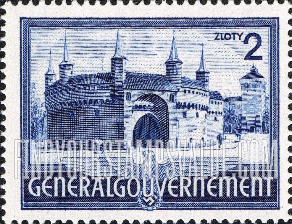 FindYourStampsValue: OCCUPATION - Rondel and Florian’s Gate, Cracow