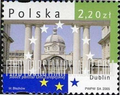 FindYourStampsValue: Landmarks in European Union Capitals: Government building, Dublin, Ireland