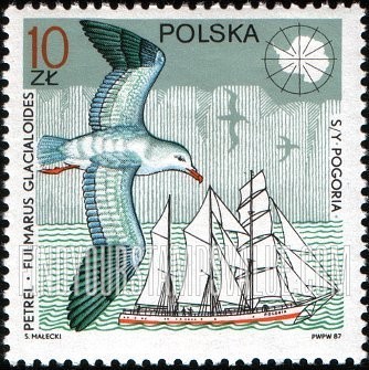 FindYourStampsValue: Wildlife and ships: Fulmarus glacialoides, yacht Pogoria