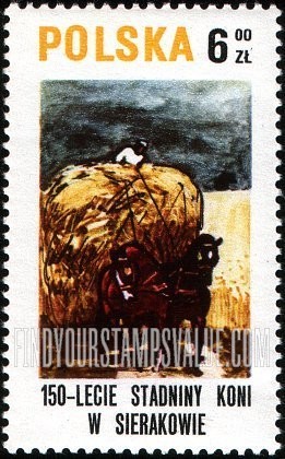 FindYourStampsValue: Horse Paintings: Hay cart