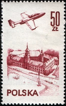 FindYourStampsValue: AIR POST - Contemporary aviation: Plane over Warsaw Castle