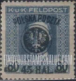 FindYourStampsValue: Emperor Karl I: Austrian Military Stamps of 1917 Surcharged in Black