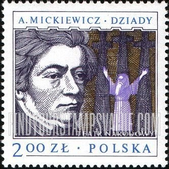 FindYourStampsValue: Polish dramatists: Adam Mickiewicz (1798-1855)