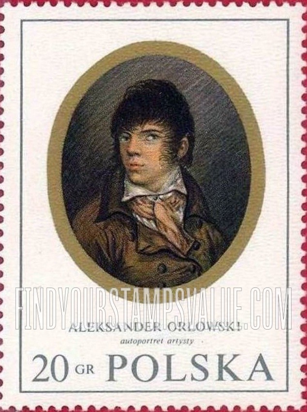 FindYourStampsValue: Miniatures: Aleksander Orlowski (1777-1832), Self-portrait