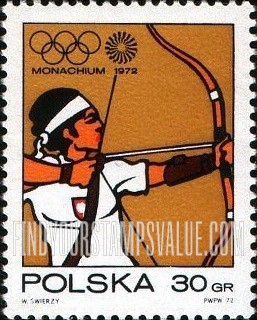 FindYourStampsValue: Olympic Rings and “Motion” Symbol and Archery