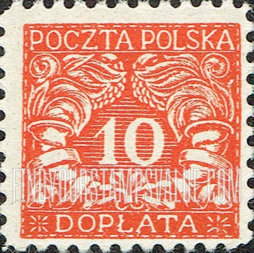Value of 100 doplata grey poczta polska stamps