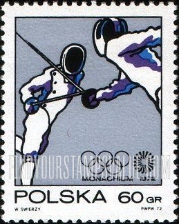 FindYourStampsValue: Olympic Rings and “Motion” Symbol and Fencing