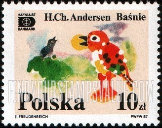 FindYourStampsValue: HAFNIA '87 - Fairy tales by Hans Christian Andersen (1805-1875): The Nightingale