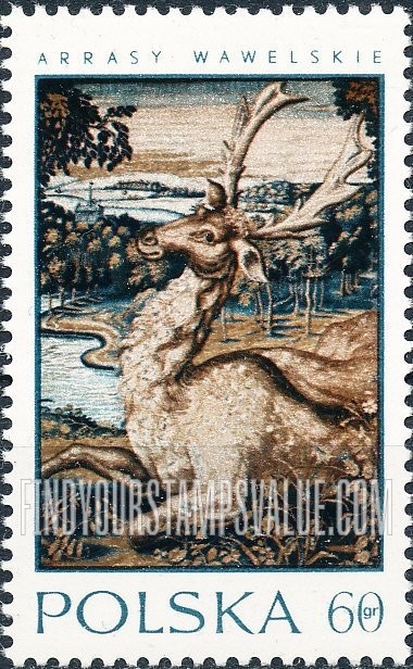 FindYourStampsValue: 16th Centennial Tapestries in Wawel Castle: Stag