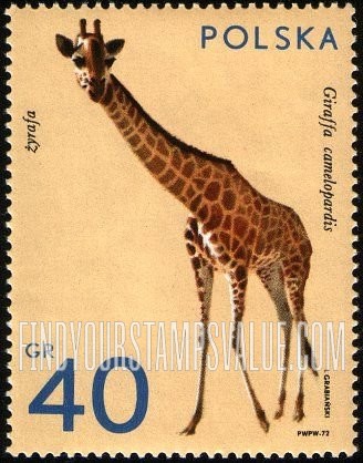 FindYourStampsValue: Zoo Animals: Giraffe, vertical