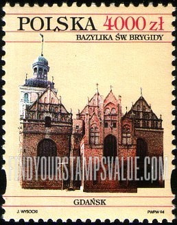 FindYourStampsValue: Basilica of St. Brigida, Gdansk