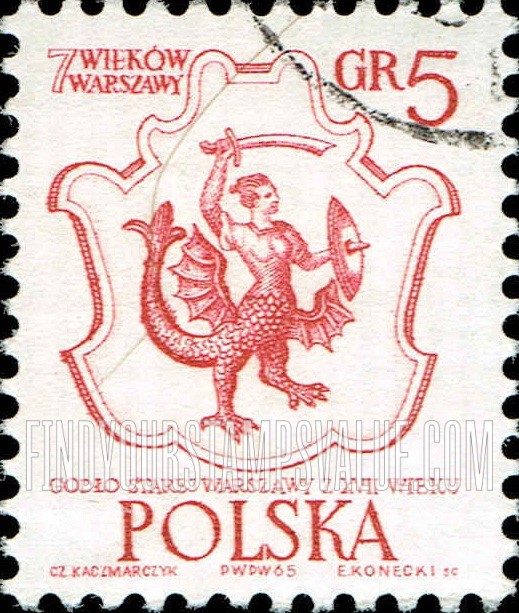 FindYourStampsValue: Warsaw’s Coat of Arms, 17th Centennial