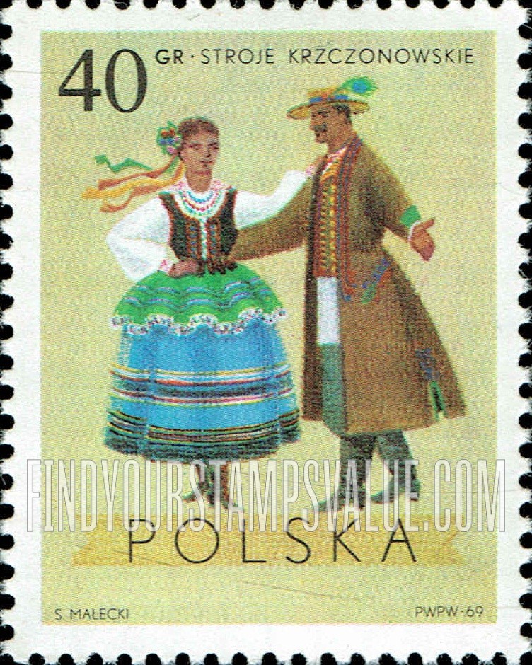 FindYourStampsValue: Regional Costumes: Costumes from Krczonow, Lublin